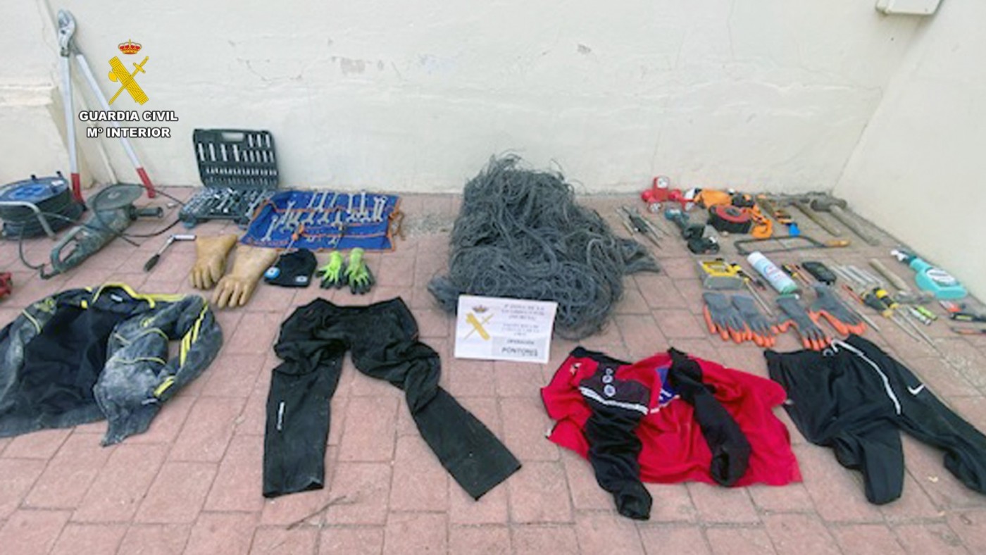 Nueve detenidos acusados del robo de ocho toneladas de cobre