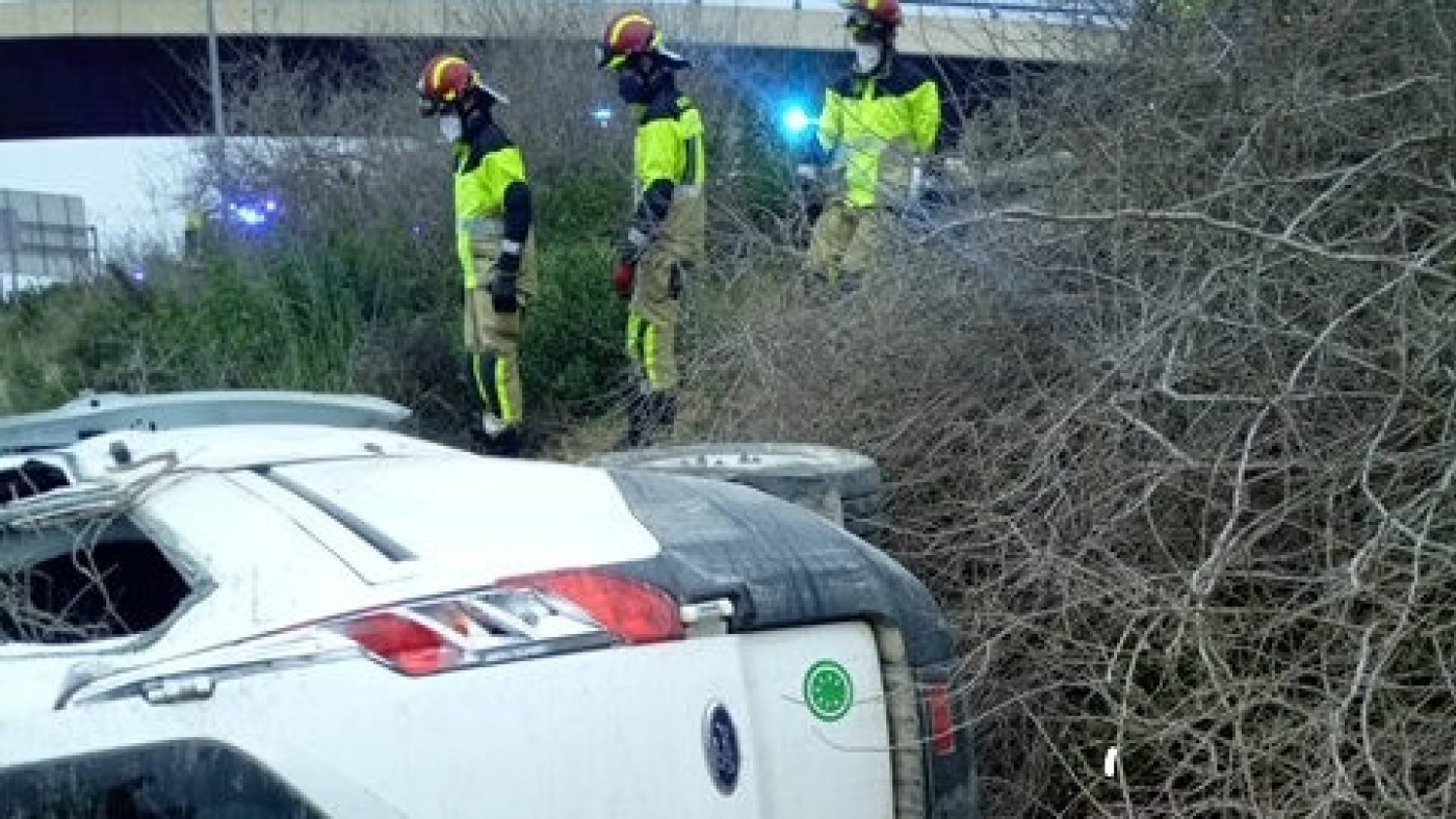 Vehículo accidentado en el que falleció el bebé.