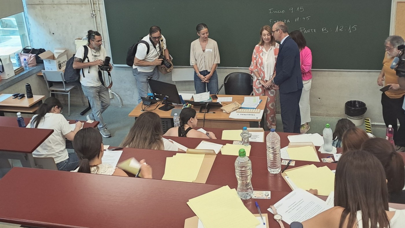 Aula de la Facultad de Economía en la que se ha desarrollado la prueba. CARM