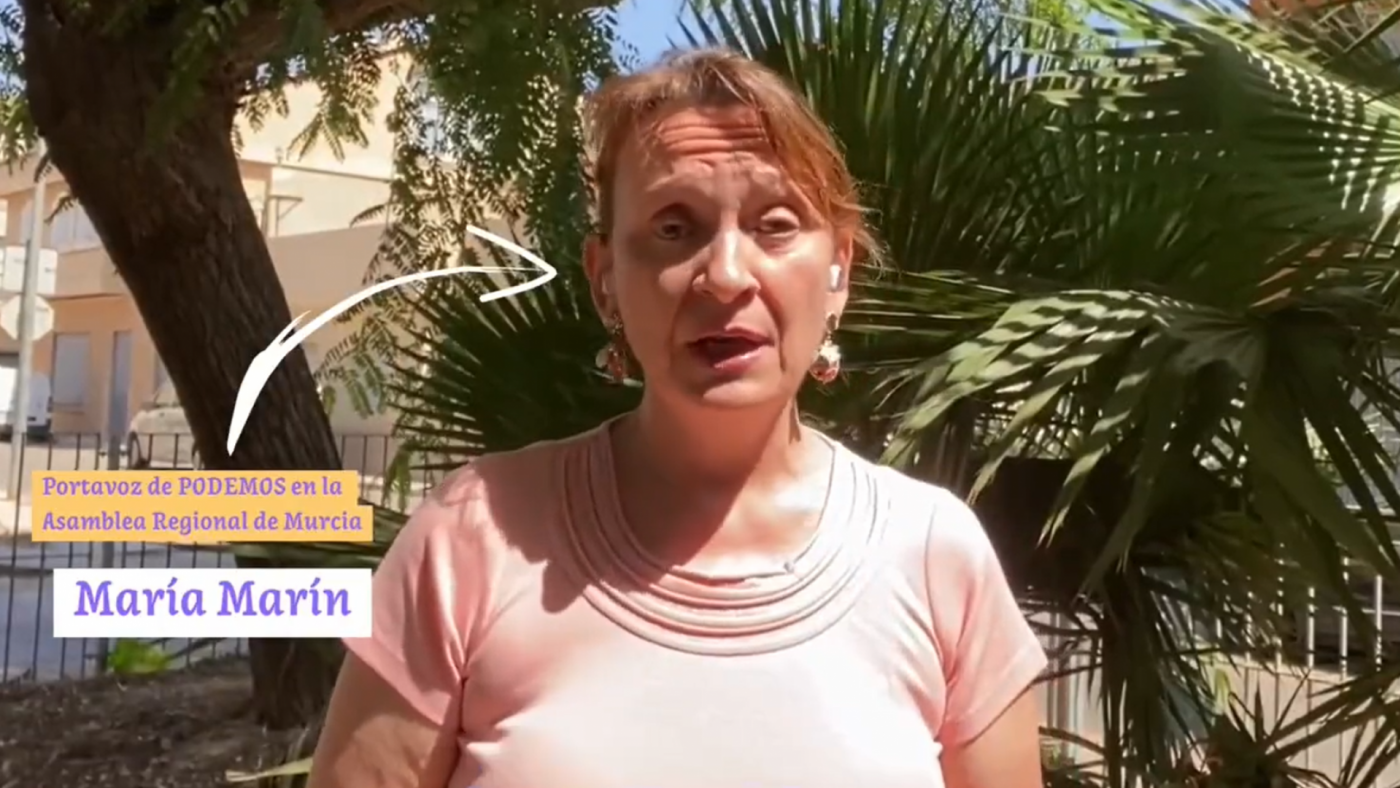 María Marín califica de "tongo" la nueva moratoria urbanística de López Miras para el Mar Menor