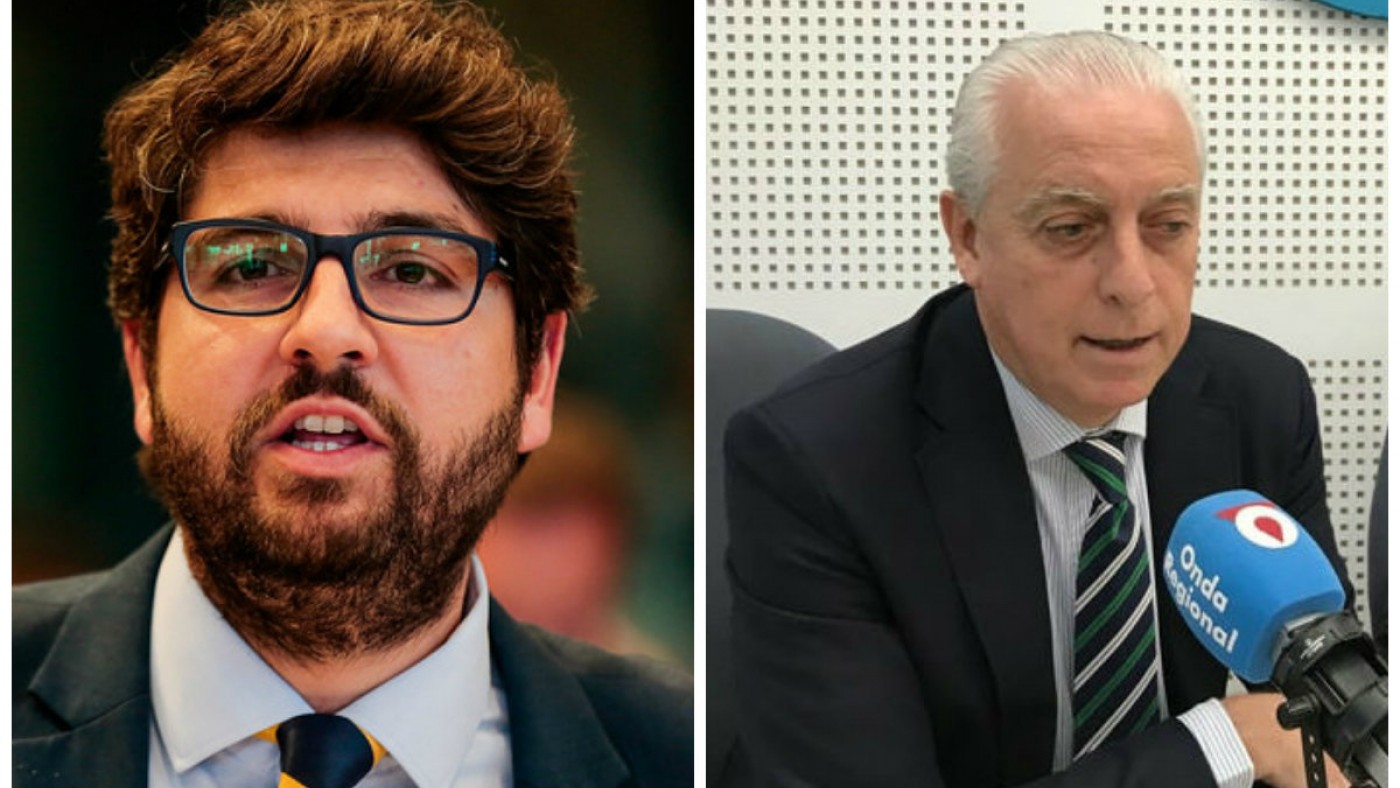 Los precándidatos a la presidencia del PP, Fernando López Miras y Jose Antonio Garre