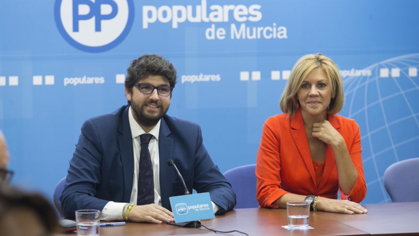 Cospedal y López Miras hoy en Murcia