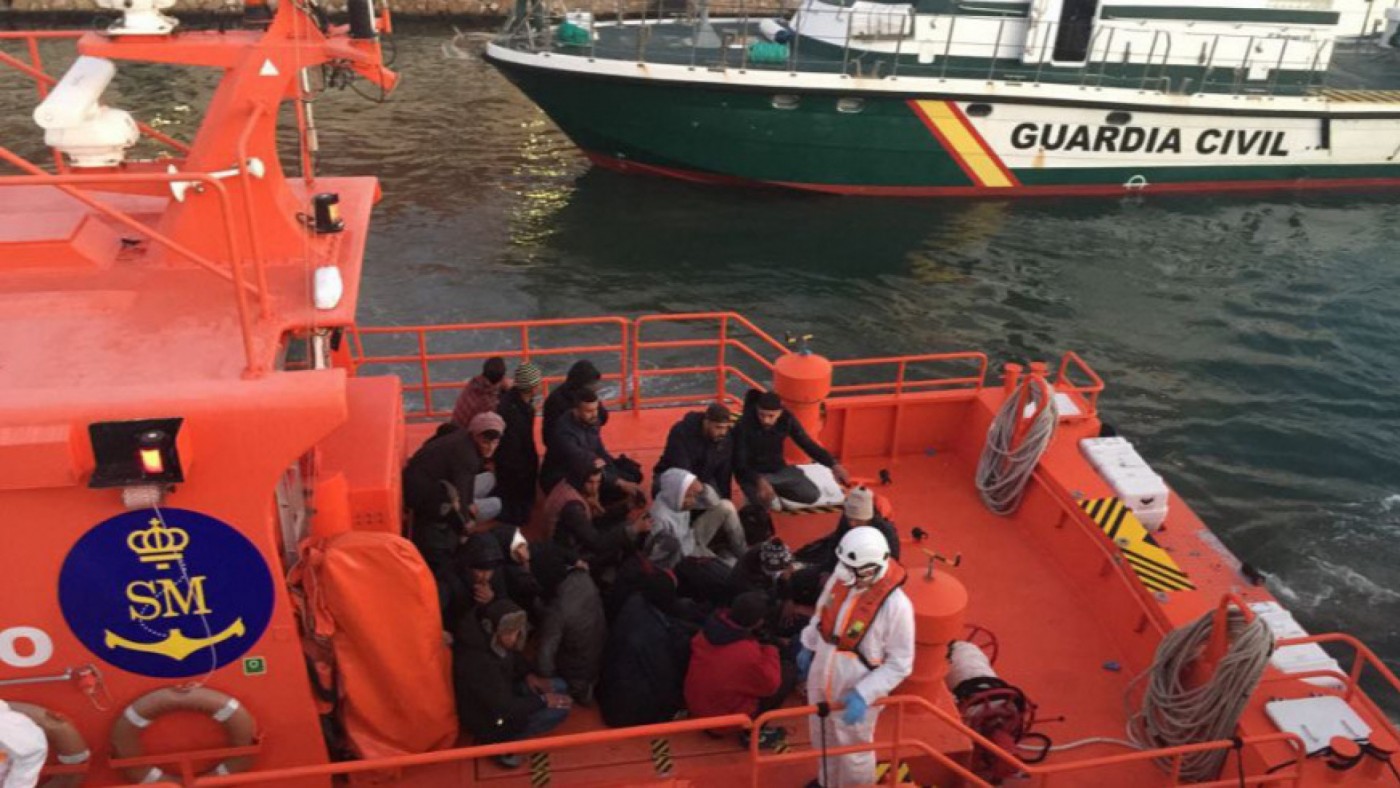 Un grupo de inmigrantes en su llegada a la Región. Foto: Cruz Roja