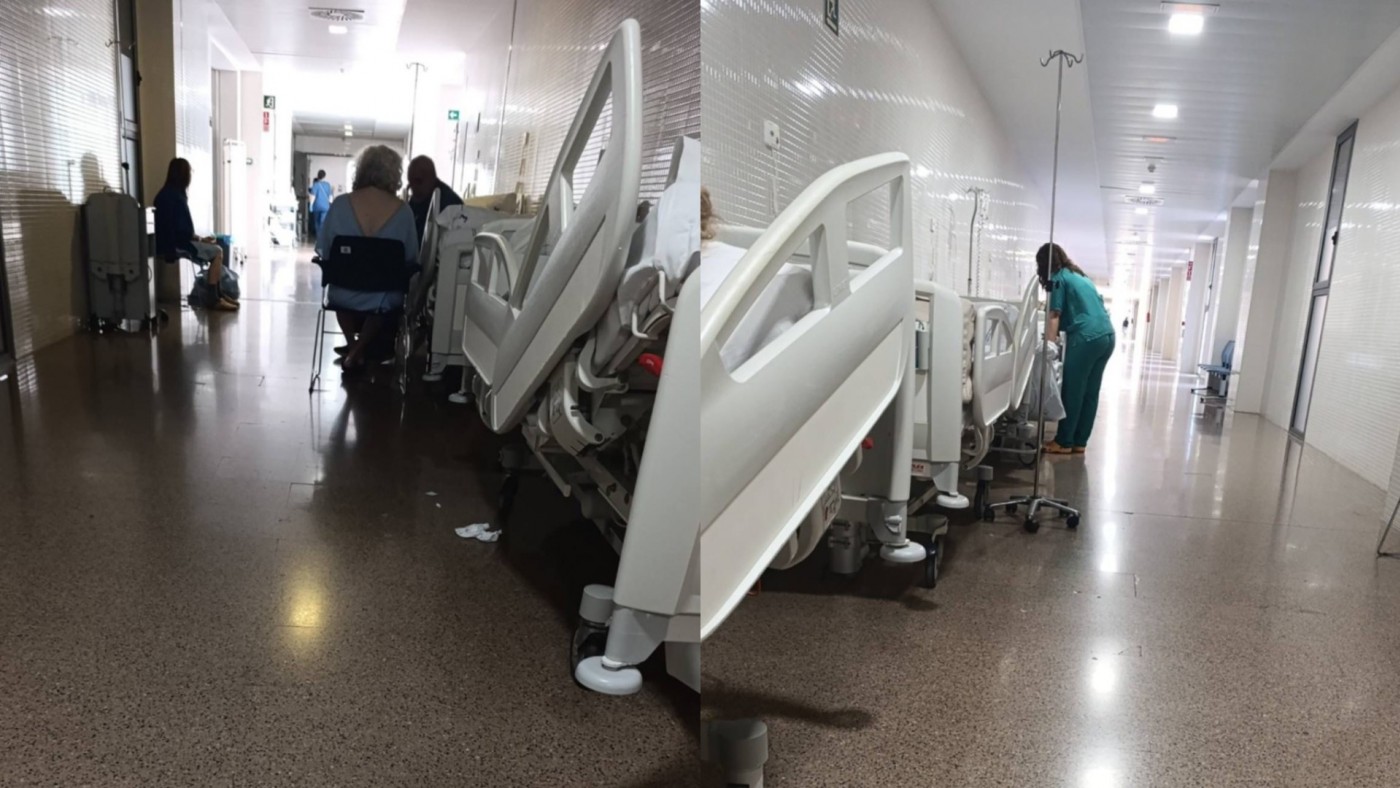Pacientes en los pasillos de urgencias en la Arrixaca y el Santa Lucía