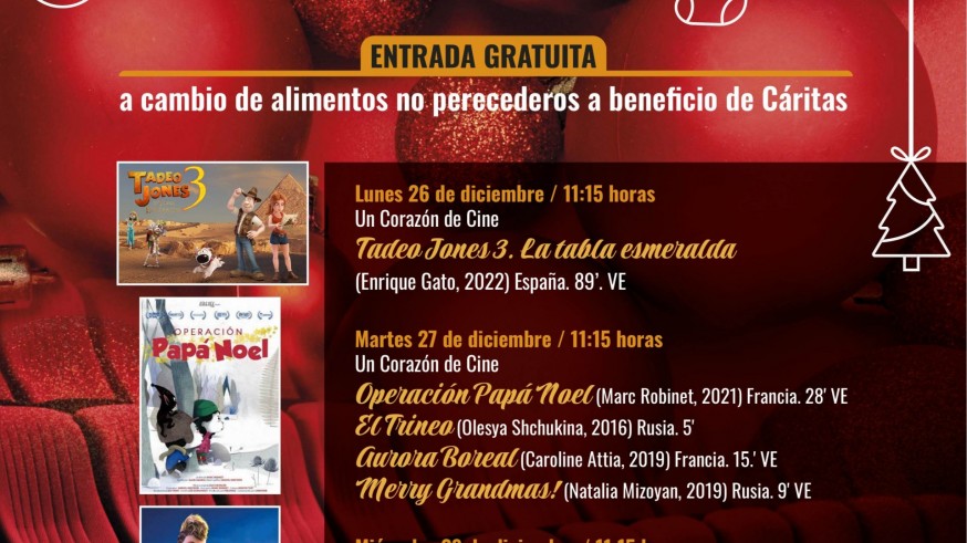 "Un Corazón de cine", entrada gratuita a cambio de alimentos