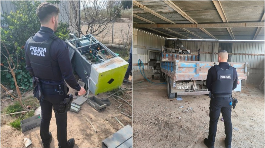 La policía de Lorquí recupera el cajero robado en La Algaida