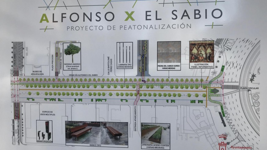 MAPA DE LA 2ª fase de la peatonalización del Alfonso X