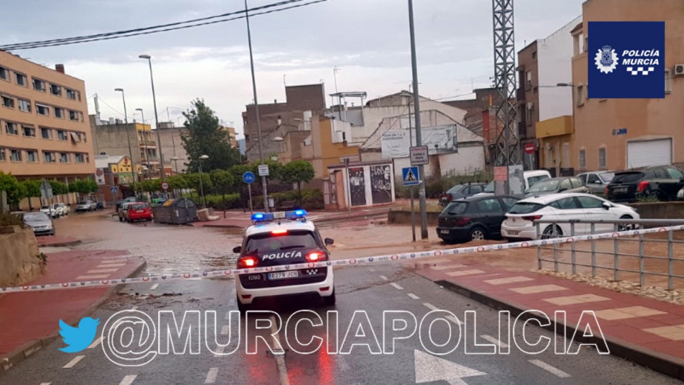 Cruce entre las calle Calvario y Oliver en Espinardo