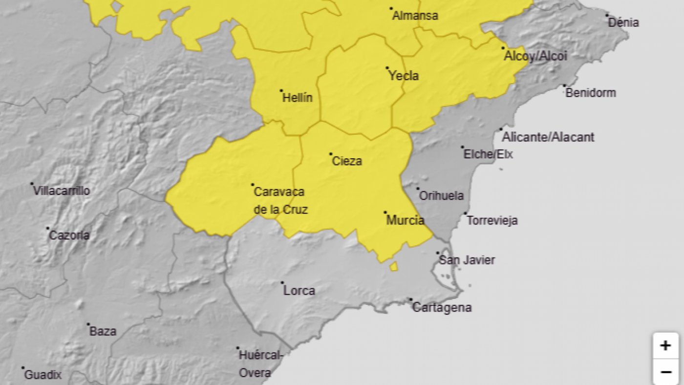 Aviso amarillo por lluvias y tormentas este jueves en casi toda la Región