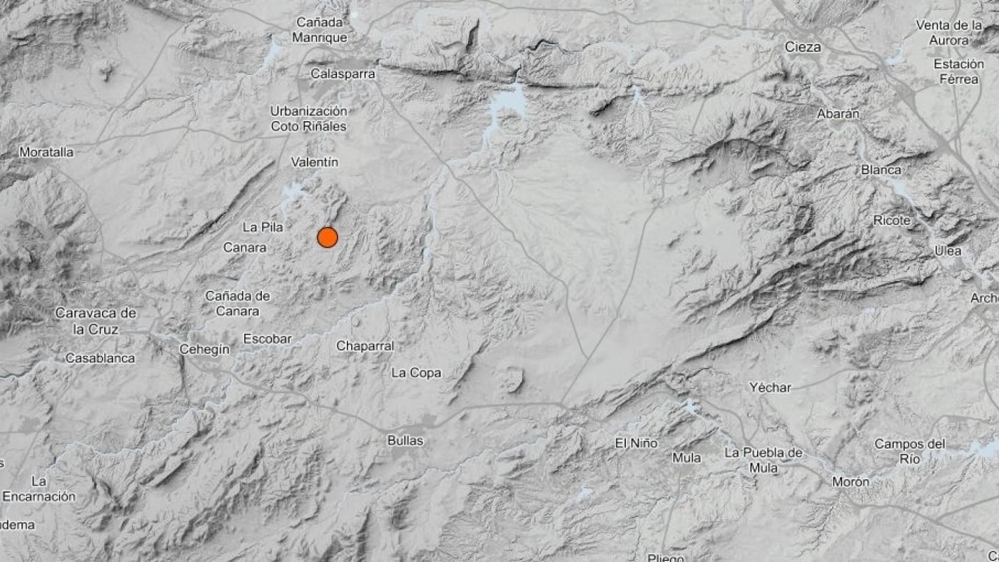 Un terremoto de magnitud 3,1 sacude Cehegín de madrugada y se siente en varios municipios de Murcia
