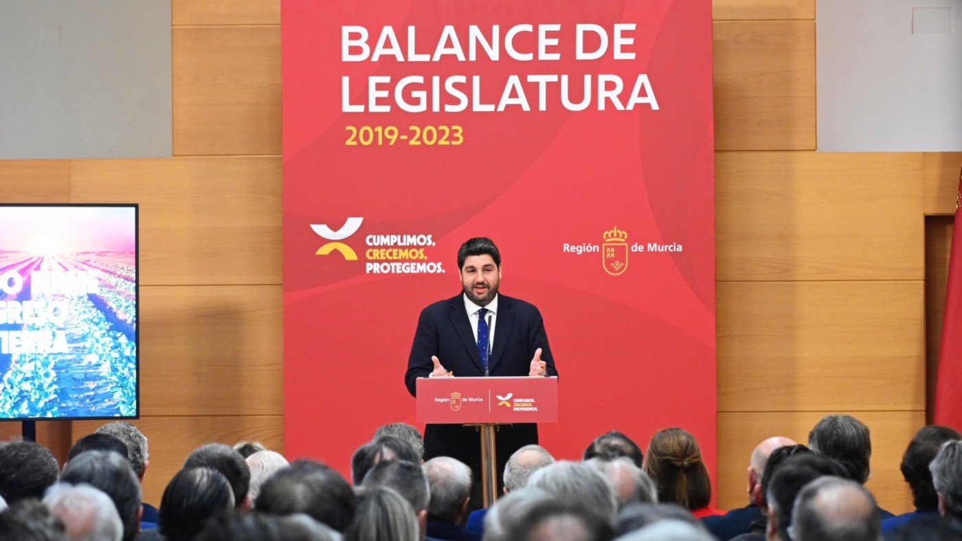 López Miras: "No ha sido una legislatura fácil, pero la Región de Murcia ha avanzado gracias al impulso de todos"
