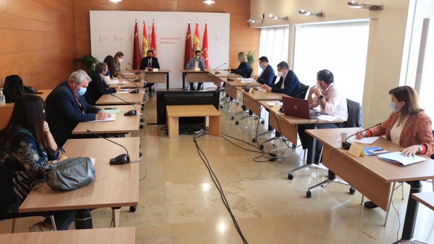 Reunión del Comité de Coordinación Covid en el Ayuntamiento de Murcia