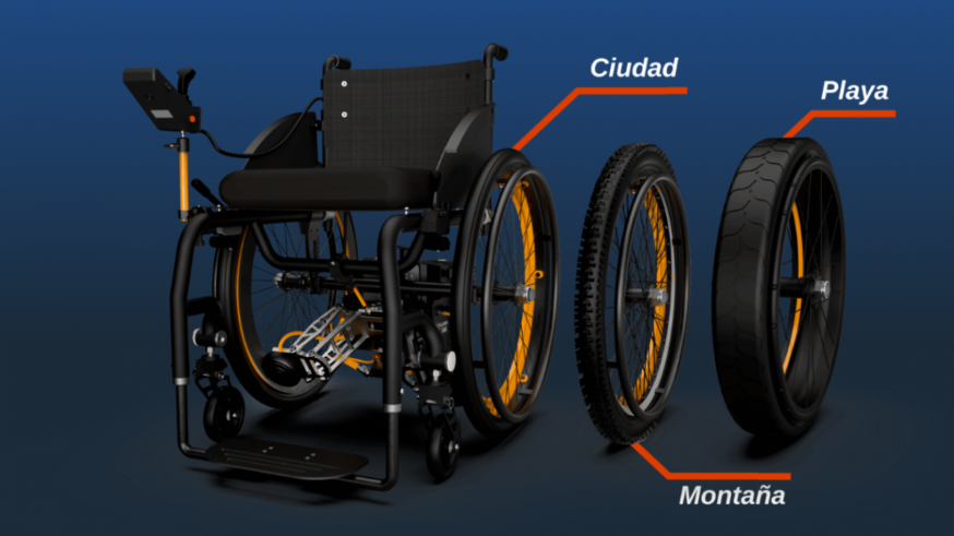 Se busca financiación para un kit que convierte una silla de ruedas convencional en motorizada