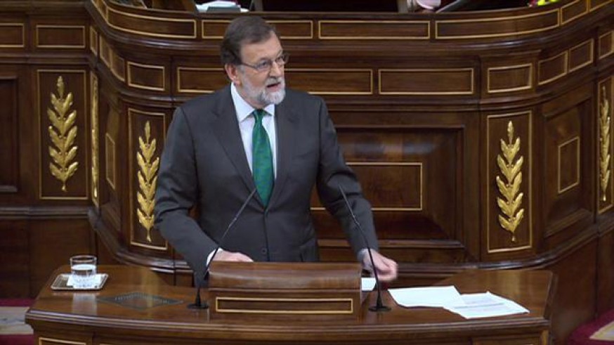 Rajoy en el Congreso durante el debate de la moción
