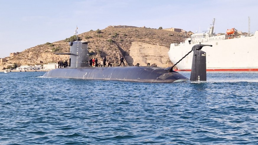 El submarino S-82 'Narciso Monturiol' inicia sus pruebas de mar en Cartagena