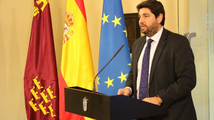 Fernando López Miras esta mañana en rueda de prensa