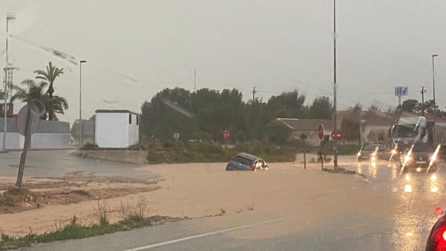 Calles inundadas en San Javier.