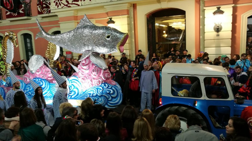 La Sardina, a su llegada al ayuntamiento de Murcia.