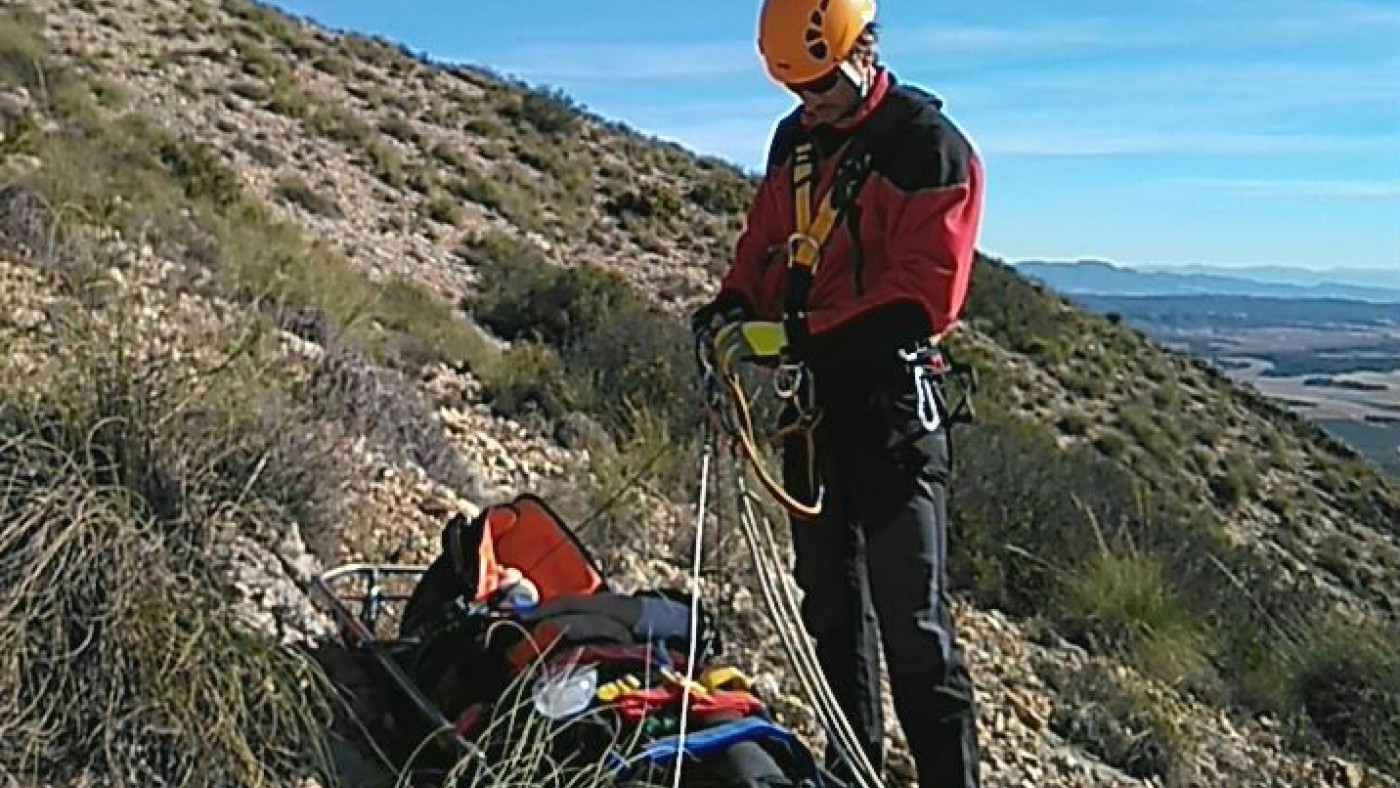 Rescate de la parapentista en el Cerro de La Paca