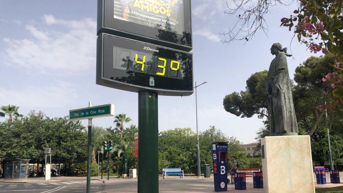 AEMET activa el aviso naranja por calor en Murcia con hasta 40 grados el miércoles