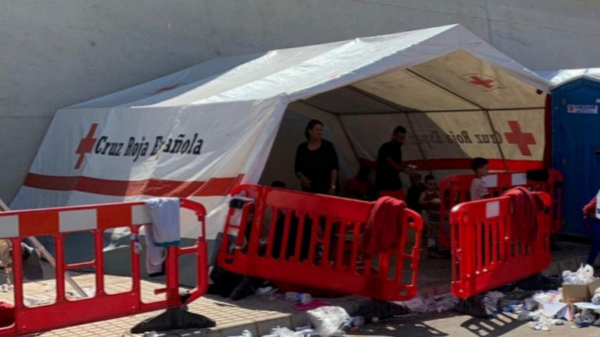 Imagen de una de las carpas este pasado verano en Escombreras