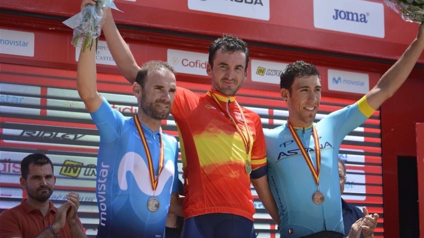 Valverde, Izaguirre y Fraile en el podio