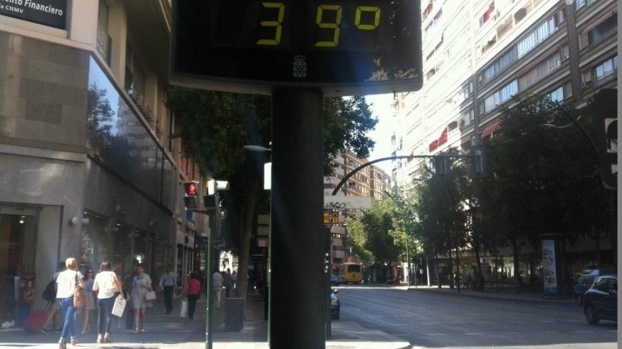 Termómetro en la Gran Vía de Murcia