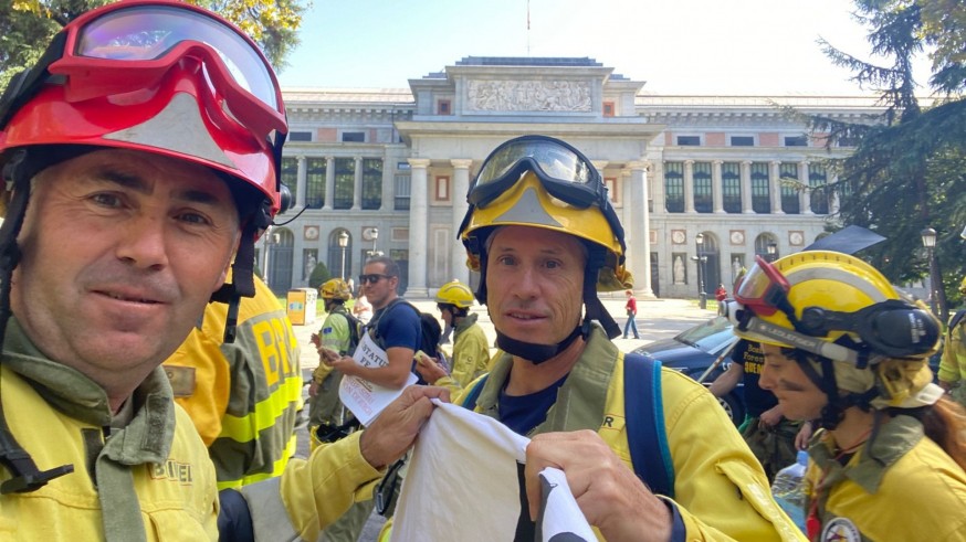 Los bomberos forestales murcianos se manifiestan en Madrid pidiendo mejoras salariales