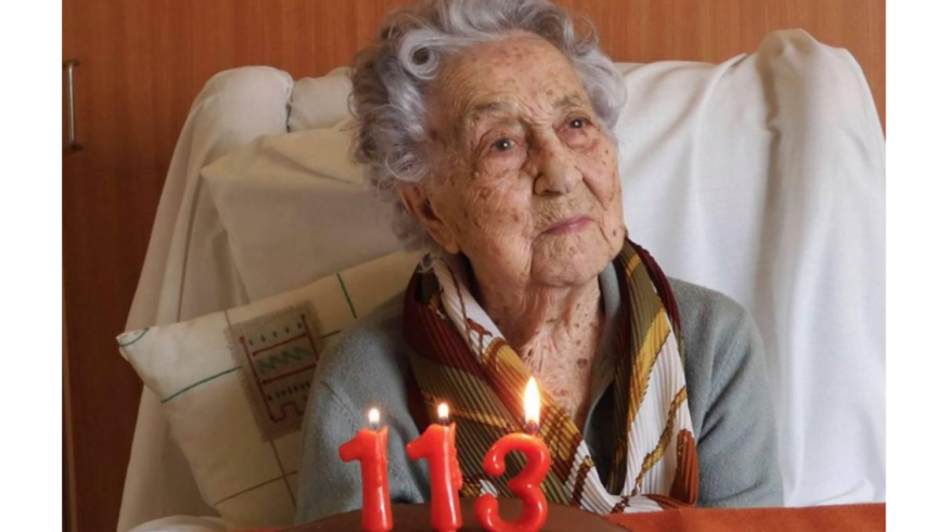 María Branyas, con 113 años tras haber superado el coronavirus aislada en una residencia (Twitter: @MariaBranyas112)