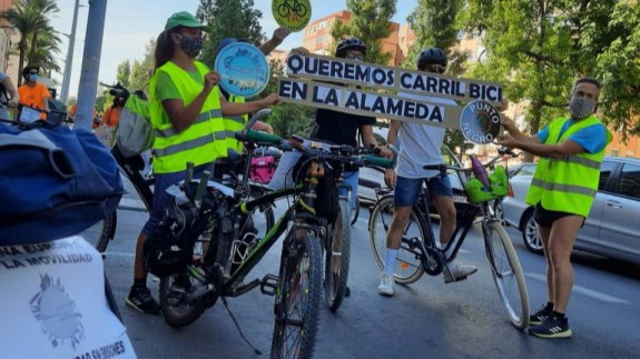 Imagen de una de las rutas celebradas en Cartagena por la movilidad sostenible