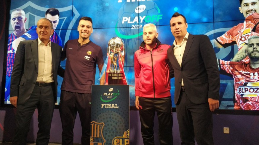 Andreu Plaza, Sergio Lozano, Miguelín y Diego Giustozzi en la presentación de la final