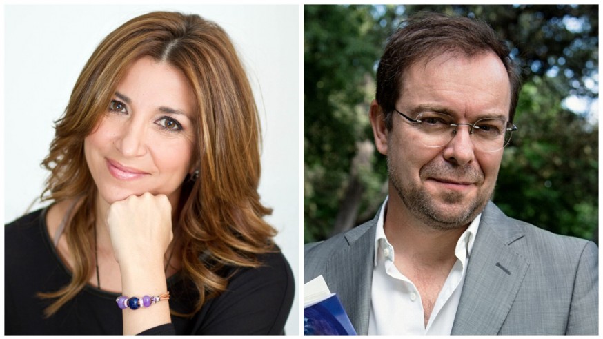 La periodista, Lola Gracia y el escritor, Javier Sierra