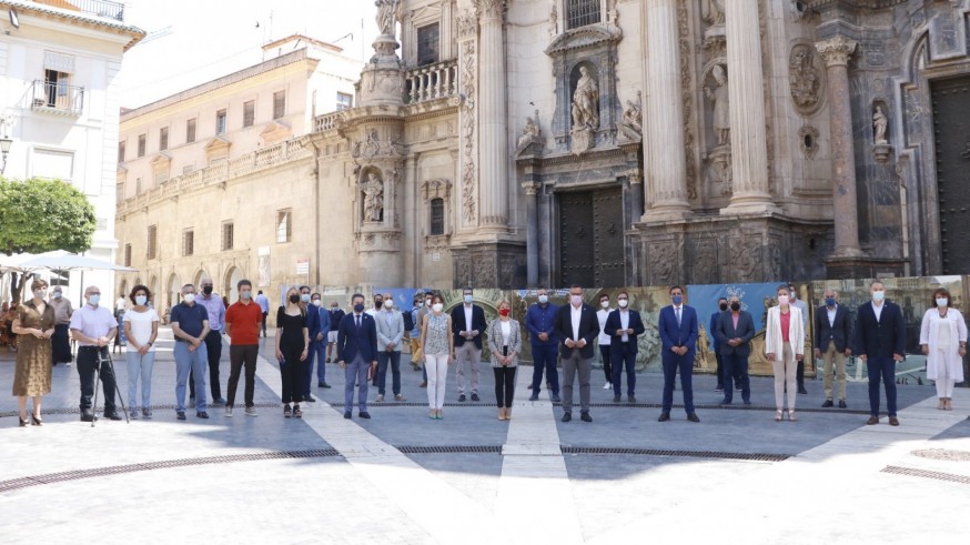 Alcaldes y alcaldesas socialistas, esta mañana en Murcia. PSRM-PSOE