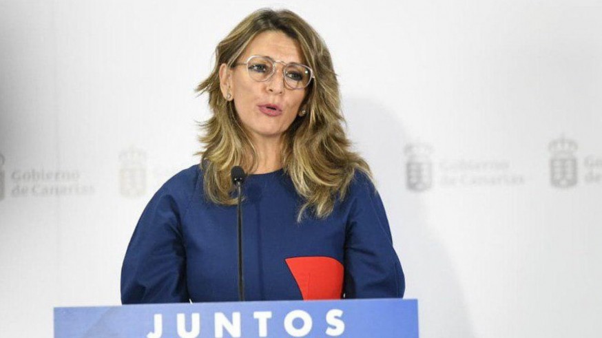 La ministra de Trabajo, Yolanda Díaz, en su comparecencia en Canarias