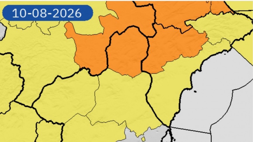 La AEMET eleva a naranja el aviso por lluvias y tormentas en el Altiplano este lunes