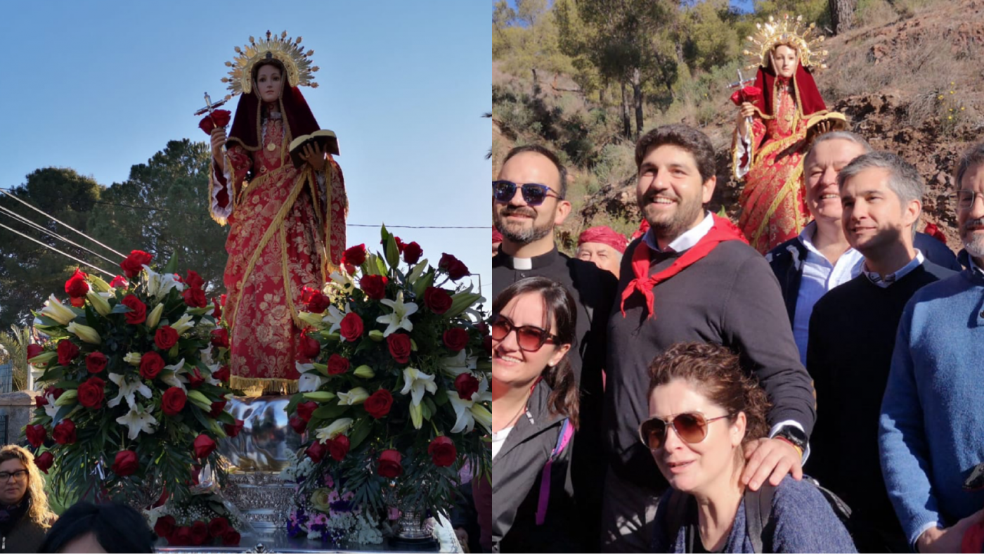 Miles de personas acompañan a la Santa de Totana en la romería de regreso a su Santuario