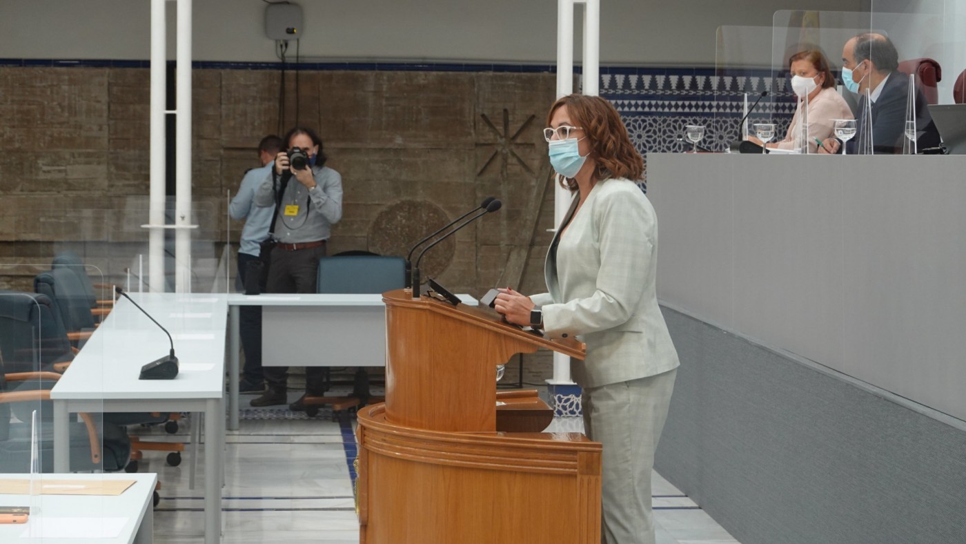 Isabel Franco durante su intervención en la Asamblea