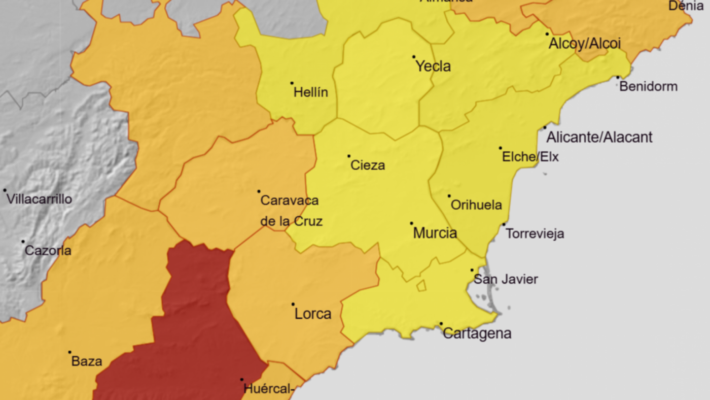 La borrasca 'Emilia' intensifica sus precipitaciones en la Región de Murcia
