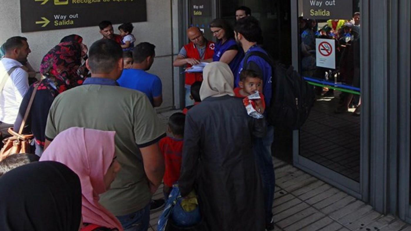 Refugiados sirios llegados a España esta semana