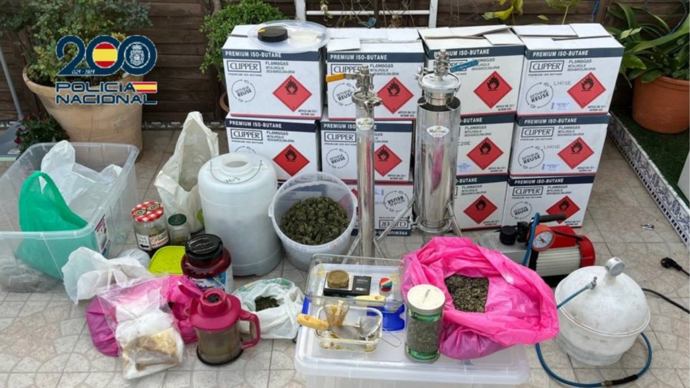 La Policía detiene a 17 personas y desmantela un laboratorio de droga “Rosin” en Los Alcázares