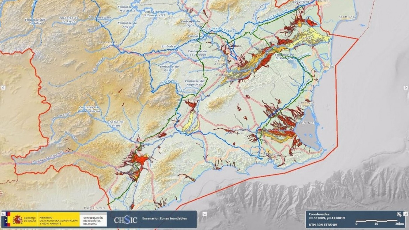 La Confederación Hidrográfica del Segura estudiará declarar a Murcia como "zona de alta inundabilidad"
