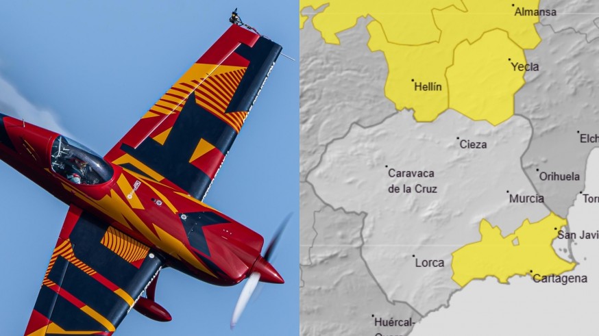 Aviso amarillo por lluvia en Campo de Cartagena el domingo del Festival Aéreo de San Javier