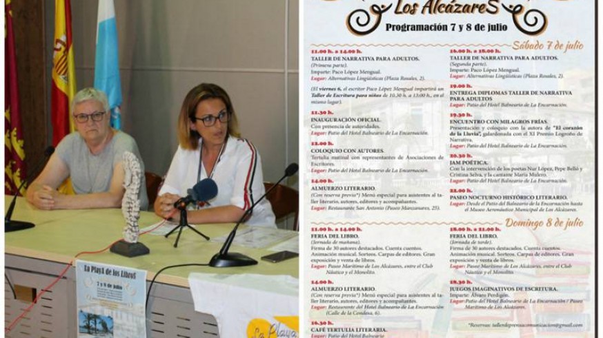 Pilar Álvarez, de LAEC, en la presentación del evento 'Playa de los Libros'. Foto AYTO. DE LOS ALCÁZARES