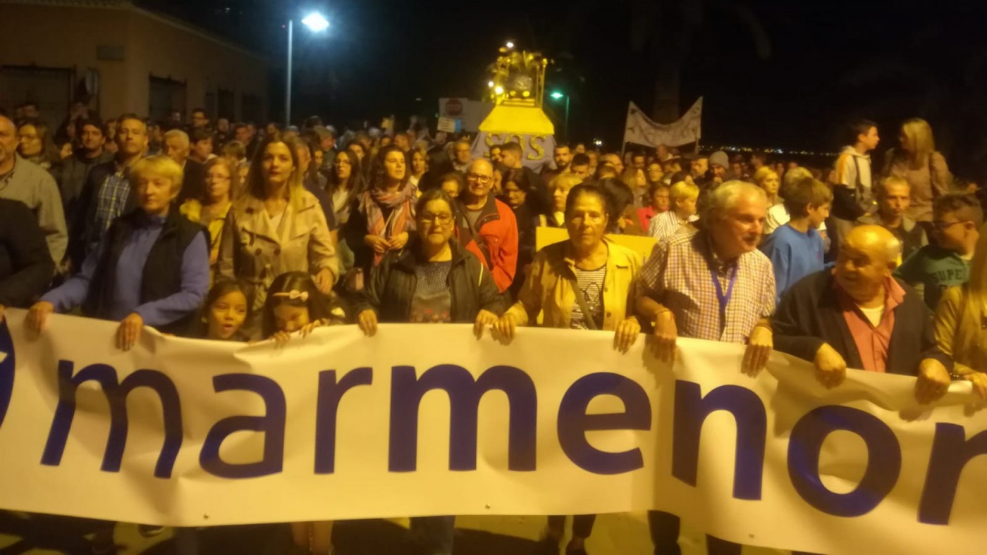 Manifestación por el Mar Menor en Santiago de la Ribera. FOTO ORM.