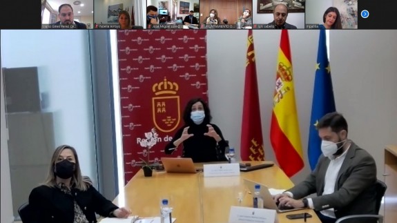 Cristina Sánchez preside la videoconferencia sobre la estrategia turística del Mar Menor. CARM