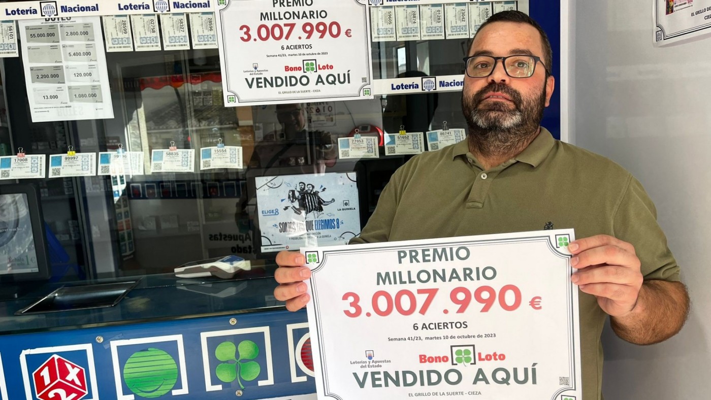 Un vecino de Cieza gana 3 millones de euros la Bonoloto