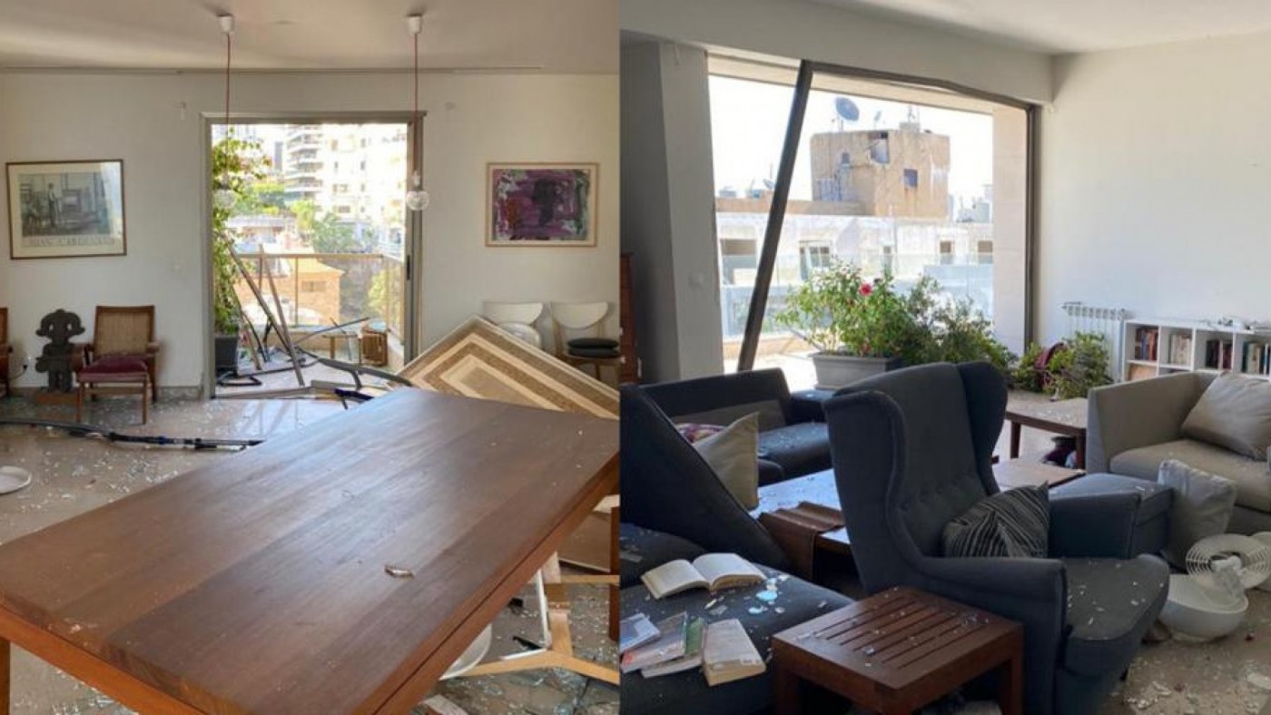 La casa de Araceli Clavel tras las explosiones de Beirut