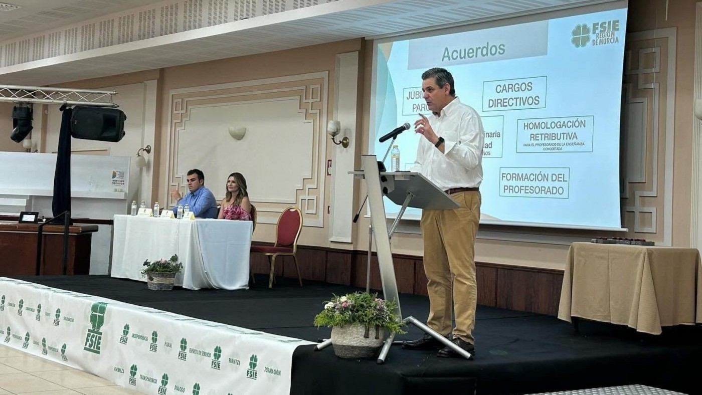 Federico Faus, en la Asamblea de FSIE Región de Murcia de 2024