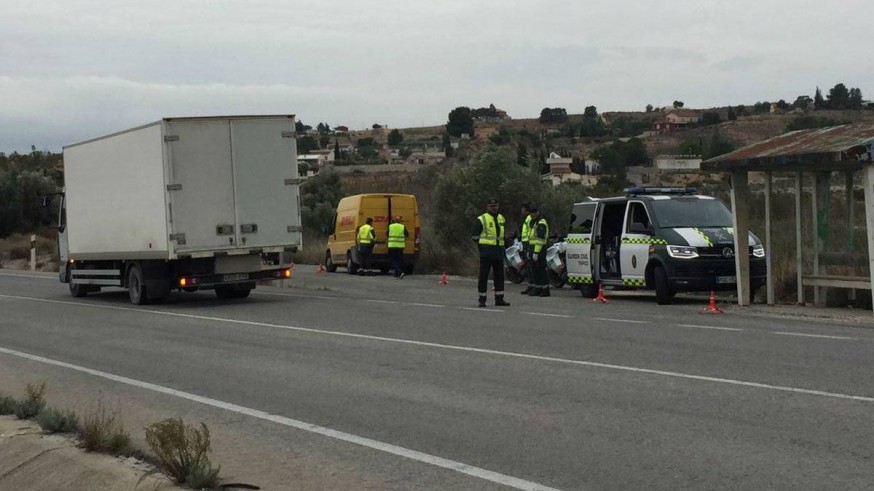 Control de la Guardia Civil de Tráfico esta mañana