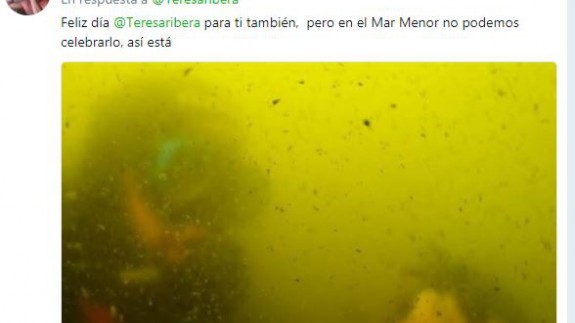 Mensaje en Twitter sobre el Mar Menor